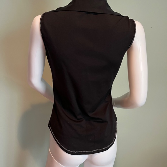 Rayure Paris Black Sleeveless V-Neck Top S - Picture 4 of 10